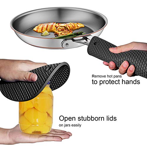 Image of Countertop Protector Heat Resistant Trivets for Hot Pots and Pans - Non-Slip Insulated Heat Pads for Kitchen Counter Black Pack of 2