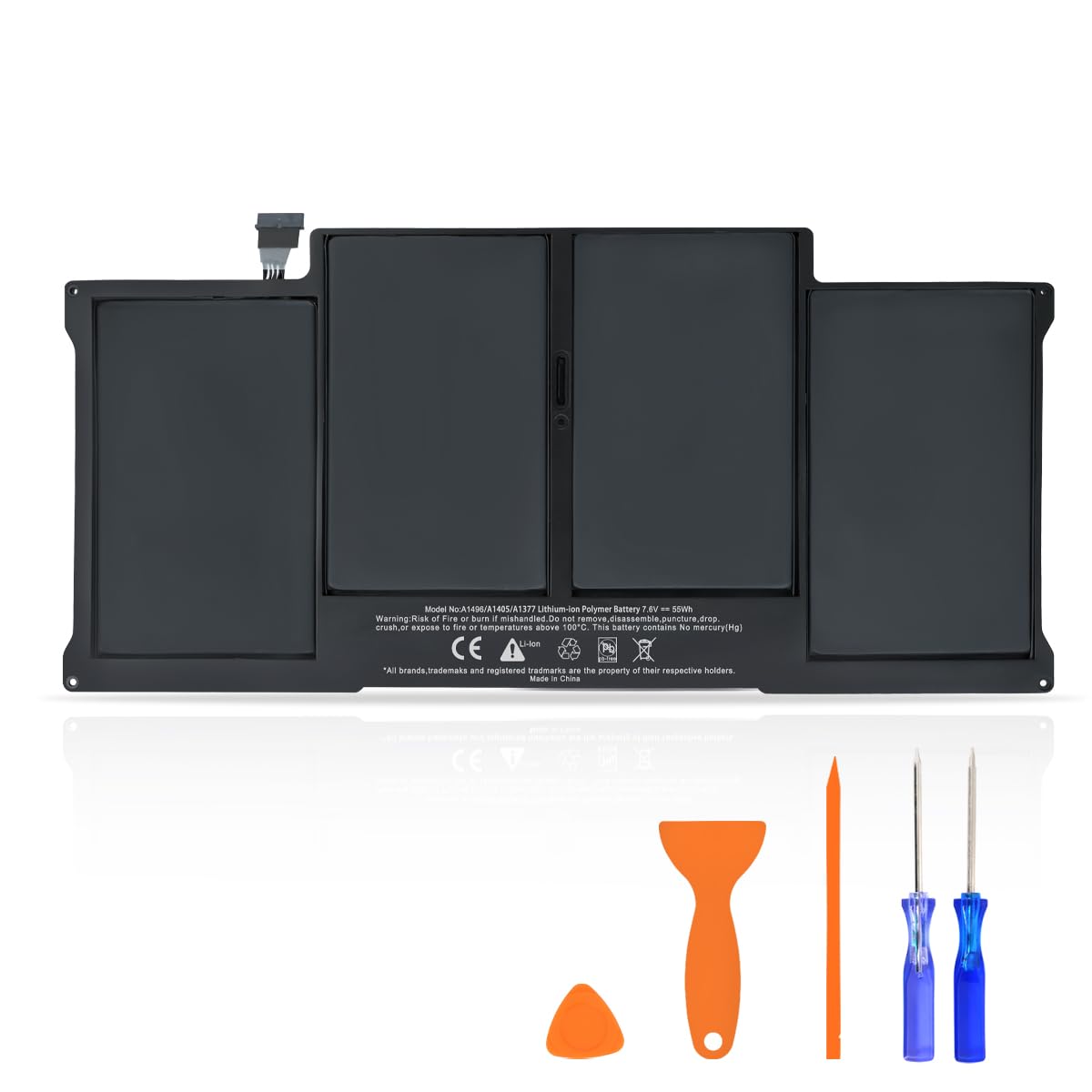A1405 A1496 Batterie pour MacBook Air 13 Pouces A1466 (2017,Début 2015,Début 2014,Mi 2013,2012) Modèle A1369 (Fin 2010,Mi 2011) A1377 Batterie EMC 3178 2632 2925 2469 2559 2392 7.6V 55Wh