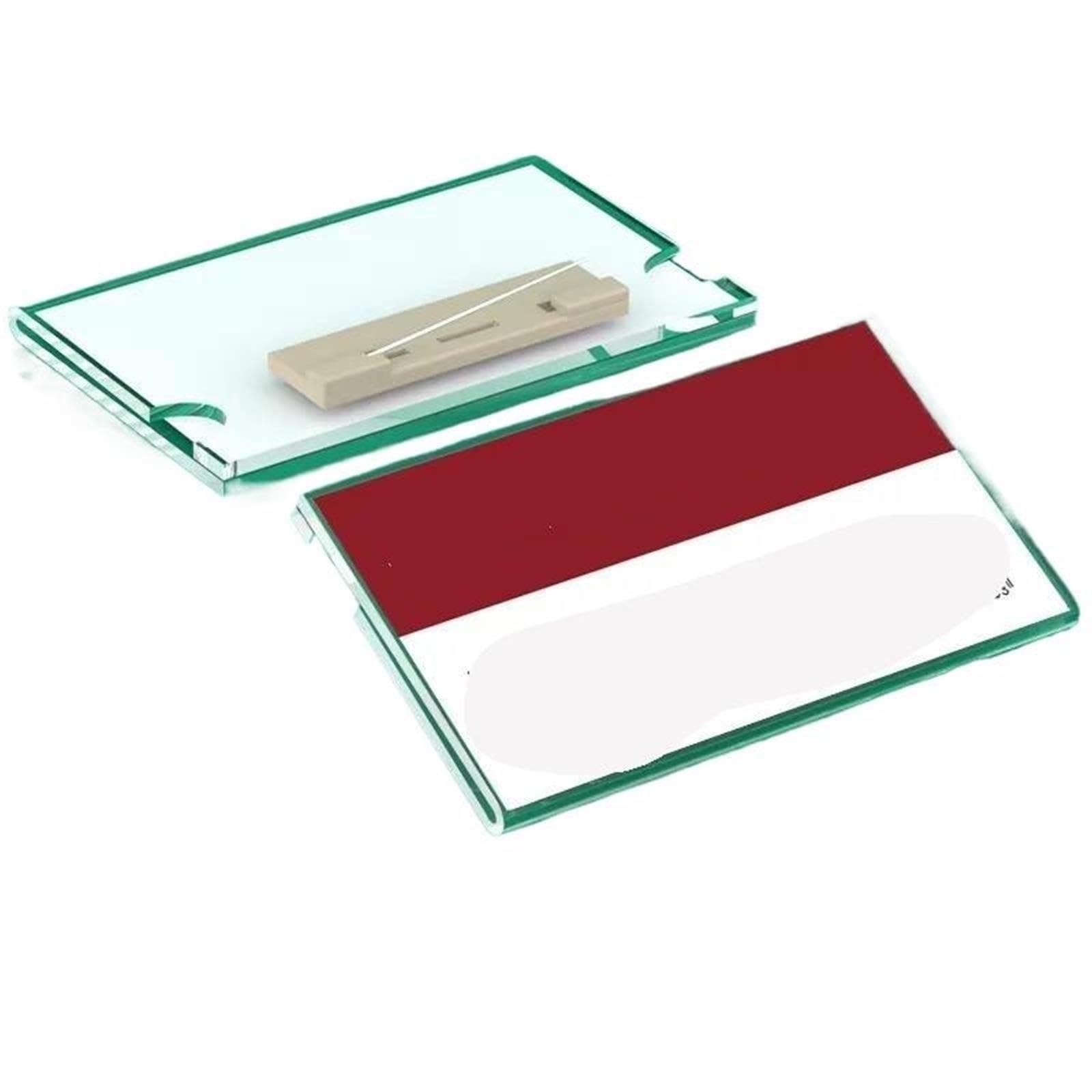Badges Avec Clip et épingle Porte-Badge en acrylique avec Clip, 20 pièces, porte-badge d'identification, travail(60x20mm Magnetic)
