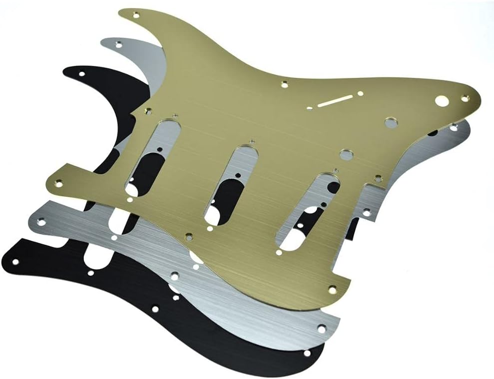 Dopro 8 Hole Aluminum Anodized Vintage Style ST Strat SSS Guitar Pickguard Scratch Plate for American FD Strat Silver