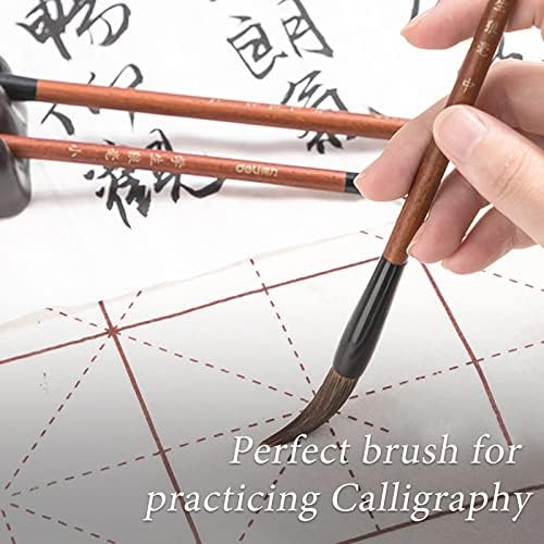 Ailelan Chinese Calligraphy Brush, Chinese Brush Calligraphy Set with Mixed Sizes Chinese Calligraphy Pen for Watercolour Painting Drawing Kanji Japanese Writting (with Brush Holder)