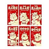 Sobre rojo chino 2026, 6 paquetes de dinero festivos de buena suerte, paquetes de dinero para Año Nuevo chino, para amigos, familiares, compañeros de trabajo, vecinos, abuelos, padres, niños, jóvenes