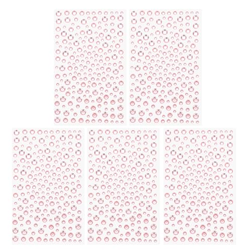 PATIKIL 1045 Pcs Self Adhesive Gem Sticker,4 Size 3/4/5/6mm,Light Pink | Acrylic Rhinestones Face Gem Stones Bling Jewelry for Nail Art Craft Clothes DIY Makeup Decoration Party