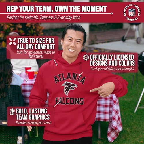 Image of Team Fan Apparel NFL Gameday Hoodie Pullover Sweatshirt for Men and Women | Officially licensed NFL Gameday fleece pullover - kangaroo pocket, ribbed cuffs, drawstring hood, unisex fit
