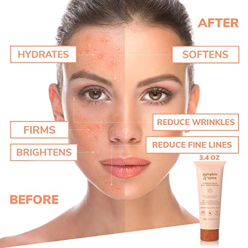 Pumpkin Spice Face Daily Moisturizer Lotion Cream - Hydrates, Smooths Dry Skin For Youthful, Soft Skin, Anti-Aging, Reduce Wrinkles, Fine Lines, Made With Organic Pumpkin Seed Oil, Vitamin E 3.4 Oz #TOP6