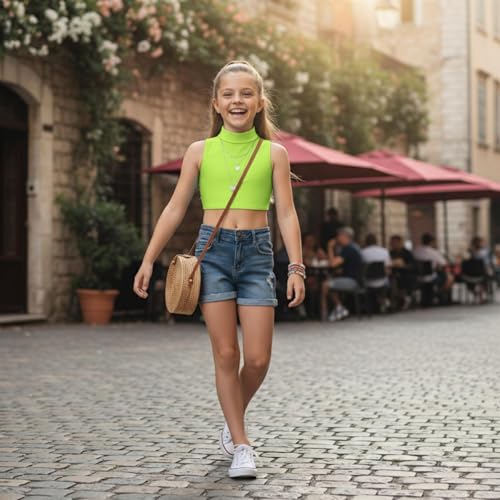 Crop tops de gimnasia para niña sin mangas que evitan rozaduras en danza y yoga deportivo 3