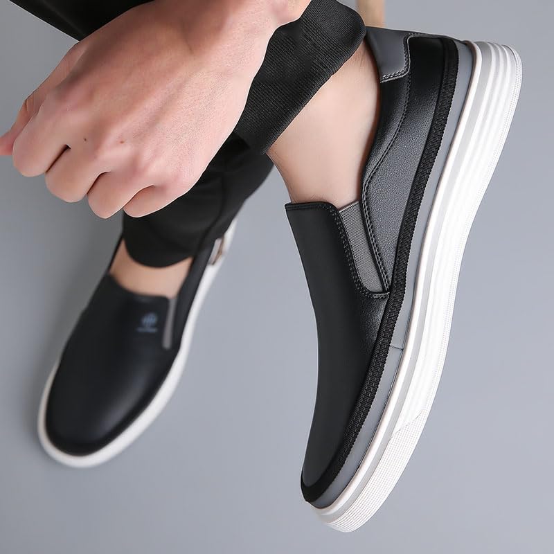 Image of Trsorini Mens Casual Shoes Soft Comfortable Flat Lightweight Moccasin Classic Breathable Leather Men's Shoes