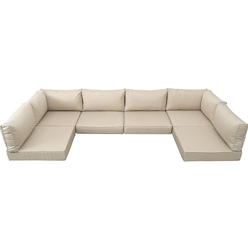 Valita Outdoor Furniture Replacement Cushions, Fits 6-seat Sectional Rattan Conversation