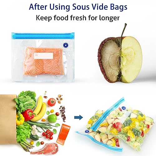 Higfra Sous Vide Bags 31Pcs, Reusable Bpa Free Vacuum Sealer Bags (8.5 * 8.5In) Vacuum Food Storage Bags For Cooking/Food Storage/Microwave Heating thumb #3