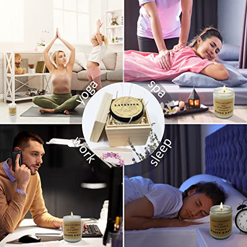 Candles Gifts For Women, Happy Birthday Candles Gifts For Her Mom Sister, 8Oz Lavender Scented Candle, Soy Wax Jar Candles Birthday Gift For Friends Men Female Coworker With Wood Gift Box #TOP6