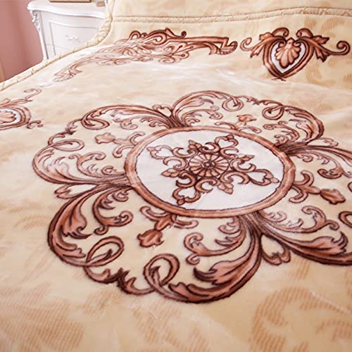 Lgykumeg 9 Lbs Heavy Korean Mink Blanket 79"×91", Silky Soft And Warm, 2 Ply Reversible Raschel Bed Blanket,(200X230Cm4Kg). #TOP1