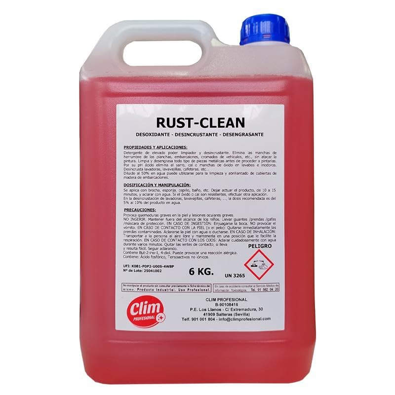 Climprofesional Limpiador desoxidante, desincrustante y desengrasante enzimático biológico Rust Clean 6KG