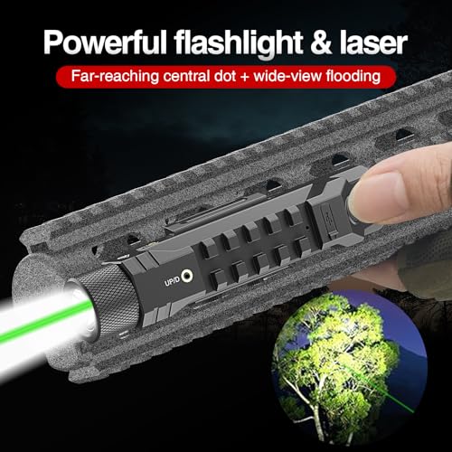 Solofish 1750 Lumens Green Laser Light Combo is Compatible with Picatinny/Mlok Rail for Rifle, Rechargeable Weapon Flashlight with Strobe/Momentary, with Power Level Indicator - Thumbnail 2
