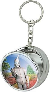 Wizard of Oz Tin Man Character Portable Travel Size Pocket Purse Ashtray Keychain with Cigarette Holder