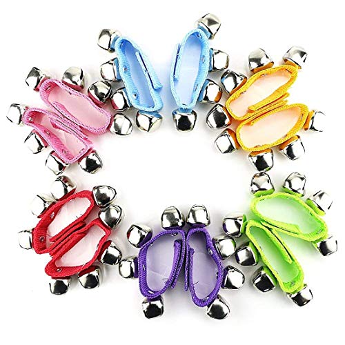 JBBERTH 4pcs Band Wrist Bells Multi-Color Musical Rhythm Toys Wrist Bells and Ankle Bells Wrist Foot Bell Instrument Percussion Orchestra Rattles Toy for Kids.