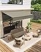 GarveeLife Manual Retractable Awning, 118 in Patio Awning Exterior Outdoor Sunshade Shelter
