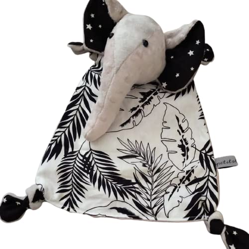 Doudou éléphant lavable en coton et velours pour calmer les coliques et pleurs de bébé