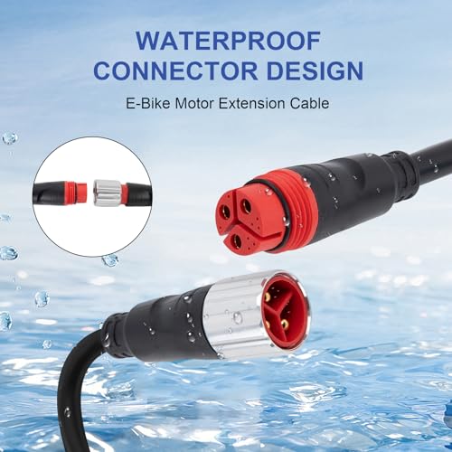 11Pin 1121AG 1121AM E-Bike Motor Extension Cable, 3 Square Thread, 70cm/27.5'' Cable Length, 8mm Wire Diameter, Waterproof Aluminum Alloy Connector, Outdoor Weather Resistant by CRIDENG - Used condition - Image 4