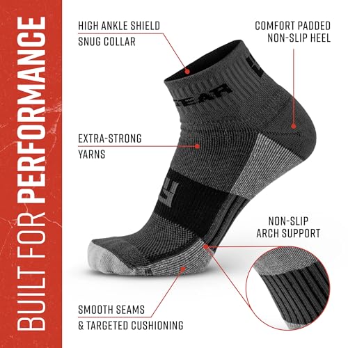 Quarter Crew Trail Socks, Blister-Resistant, Sweat-Resistant & Quick-Drying, Cushioned Footbed, Made in USA, 2-Pack4