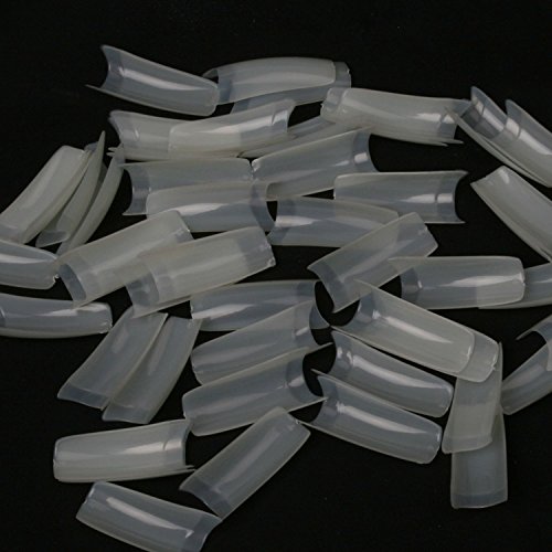 Ships From CA, USA. Natural Color 500 Pcs 10 Different Sizes French Half False Acrylic Nail Art Tips Beauty Salon Set (C)
