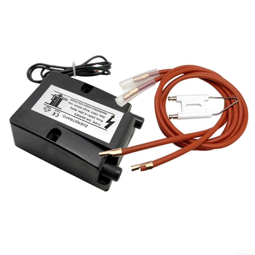 Ignition Transformer 15KV Mit Kabeln Und Zündstift Hochspannungs-Zündtrafo Für Brenner Und Kessel 230V Primärspannung