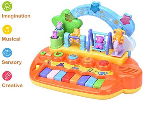 Image of Cable World Learn-to-Play Piano Musical Toy with 8 Keys Keyboard Animal Playground LED Light - Early Education & Learning Gift