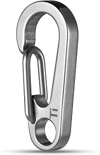 [TISUR] チタン カラビナ キーホルダー 小型 スプリングフック クリップ 軽量 耐久性 おしゃれ 錆びない | 頑丈 キーチェーン, 車 バイク 鍵 整理, ベルトループやバッグへ簡単に着脱可能, 小物の吊り下げ, アウトドア キャンプ 釣り 登山