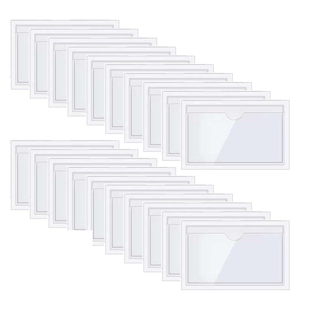 36 Pezzi Tasche Adesive Trasparenti - Porta Etichette Per Carte, Biglietti Da Visita - Foto 9