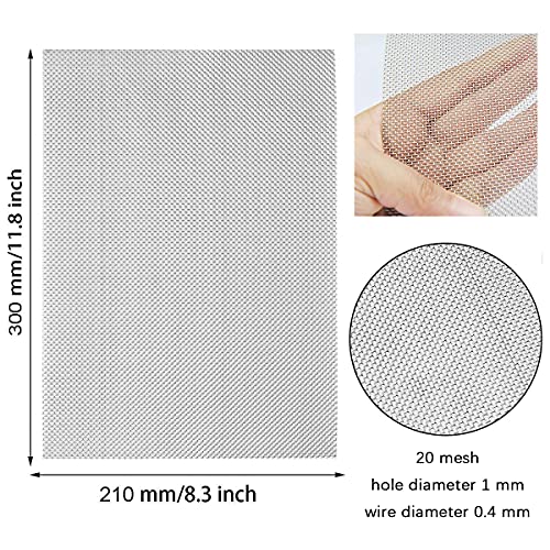Draadgaas, 304 roestvrij staal, 2 stuks, 20 Mesh, 300 x 210 mm gaasdoek, knaagdier-, vliegengaas - Image 3