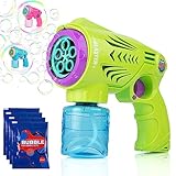 Blubbel 2-in 1 Seifenblasenpistole Auslaufsicher, 5000 Blasen/min,Seifenblasen Pistole,Seifenblasenmaschine,150ml Seifenblasenflüssigkeit,Spielzeug Hochzeit,Bazooka Bubble Gun,Geschenk für Kinder
