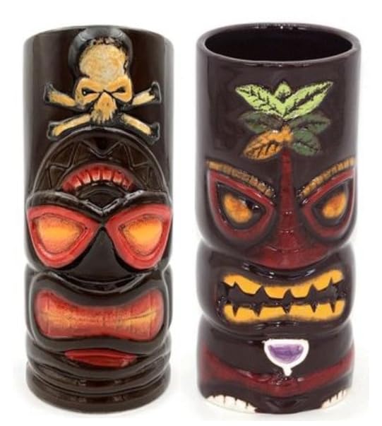 Tiki - Bicchiere da cocktail Tiki, tazza Krakatoa e Coconut Palm, 70 cl, set di 2 tazze in ceramica, decorazione cocktail bar, set di 2 pezzi, decorazione bicchieri mixologia