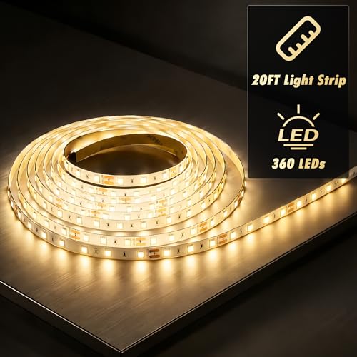 Tira de LED regulable 20 pies 3000K blanco cálido miniatura 4