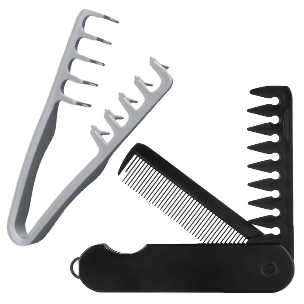 2 Pack Texture Comb, Wide Tooth Detanglers & Volumizing Hair Styling Comb