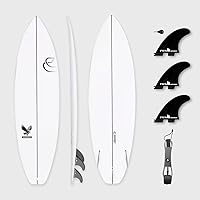 CONTOUR SURF Peng 5'8" Epoxy Shortboard: EPS Core, Wood Stringer, Carbon Lath, Fin Set & Leash for High-Performance Surfing