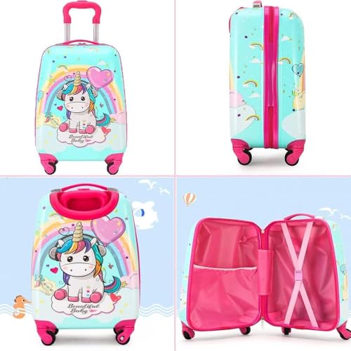 Image of ADSON Abs Kids Trolley 360 Rotating Luggage 360 Wheels Non-Breakable Exclusive Edition 20 Inch Kids Hardsided Suitcase with 4 Wheels, 360 Wheel Travel Trolley Bag