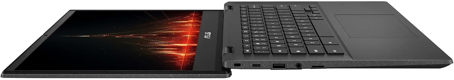 ASUS Chromebook Laptop, 14" FHD LED Display, 8-Core MediaTek Kompanio 520, 4GB 3600MHz RAM, 196GB Storage (64GB eMMC+128GB SD Card), Chrome OS, HD Webcam, WiFi 6, Thunderbolt 4, NLY Earphones, Gray image 5