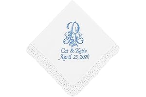Something Blue Wedding Hankies: Personalized Bridal and Groom Handkerchief for the Wedding Day