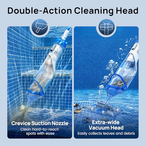 Image of Cordless Pool Vacuum for Above Ground & Inground Pools, 1110 GPH Suction
