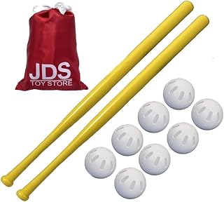 Wiffle Ball 8 Baseballs Official Size, and Wiffle Ball 32" Bats 2 Pack Bundle Set, with JDS Ball Bag