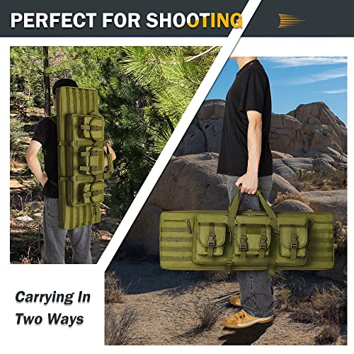 Perfbags Soft Rifle Case 36 Inch, Tactical Long Double Rifle Backpack Gun Bag For Hunting Shooting Range, Transportation With Lockable Zipper And Molle System #TOP7