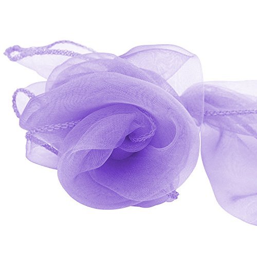 Lucky 10/20/50/100 Pack Organza Banquet Chair Sash Sashes Bows Ties For Weddings Party Decoration White Pink Purple Gold Red(20 Pack, Lavender) #TOP3