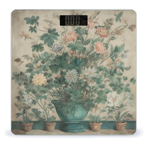 Báscula digital de baño con pantalla LED y vidrio templado miniatura 1