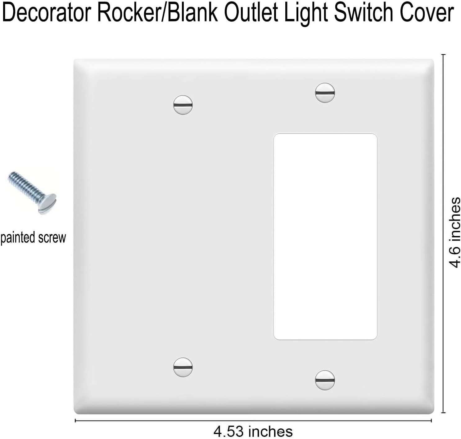ZEFTV Decorator Rocker/Blank Wall Plates 2-Gang Switch Outlet Electrical Cover Plate Unbreakable Thermoplastic Faceplate for Light Receptacle Outlet Switch, White (2 Pack)