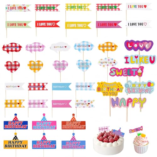 Getrays �P�[�L�g�b�p�[ 40�Z�b�g �P�[�L�}���J�[�h �؍��� �a���� ���j�� �t���[�c�s�b�N ���킢�� Happy Birthday I Love You �ʕ� �P�[�L���� �������E�p�[�e�B�[�E�L�O�ʐ^�p