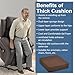 Shinnwa Gel Memory Foam Recliner Cushion for Elderly, Extra Large Seat Cushion, Dual-Layer Foam Chair Pad for Couch, Armchair, Wicker Chairs, Floor, 20 × 20 × 5in, Caramel