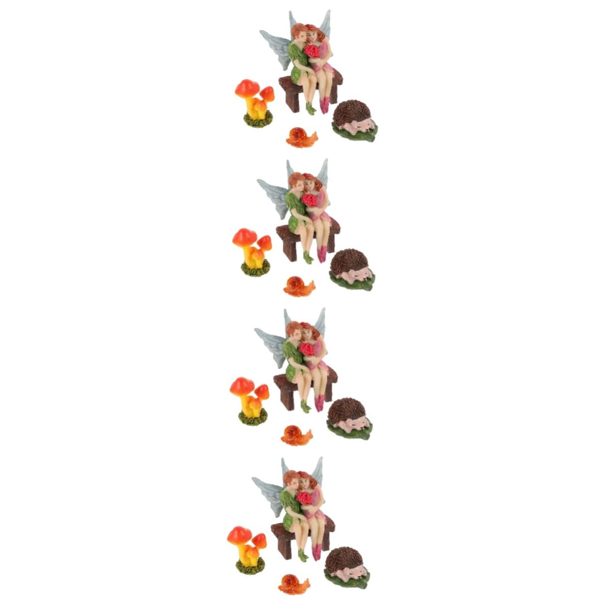 ifundom 4 Sätze Garten Deko Teiliges Widerstandsfähigem Harz Kleine Feenfiguren und Ornament für Miniaturgarten Lebendige Dekoration für Drinnen und Draußen