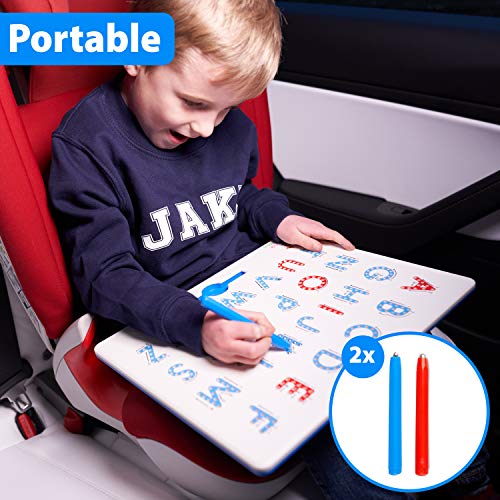 Chuchik Magnetic Drawing Board Set for Kids and Toddlers. Large 15.7 Inch Doodle Writing Pad Comes with a 4-Color Travel Size Sketch Doodle Board. (White)