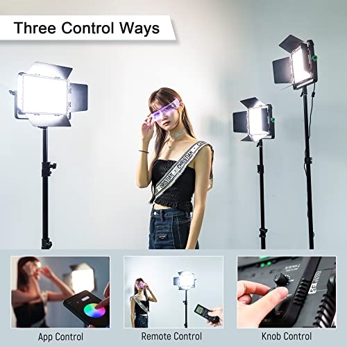 VILTROX 30W RGB LED Video Light Panel with APP Control 360° Full-Color Dimmable Bi-Color 2800K~6800K Photography Light with U Bracket and Barndoor Video Lighting CRI97+ for Gaming/Streaming/YouTube - Image 4