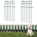 Skcoipsra 10 Pack Garden Animal Barrier Fence, 17in(H) x 10ft(L) Decorative Garden Ground Stakes Fence, Rustproof Metal Fencing for Yard, Dog Rabbits Wire Section Garden