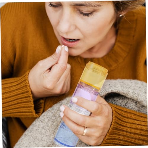 EXAOMBLE Pillendose Für Medikamente Abnehmbarer Organizer Mit Sieben Fächern Tragbare Tablettenbox Für Unterwegs Für Vitamine Und Fischöl Zufälliger Stil